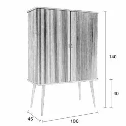 Rulo-Ovinen Barbier Kaappi 4100043 -Kaappi | Vitriinikaappi Ale barbier kaappi 1 3