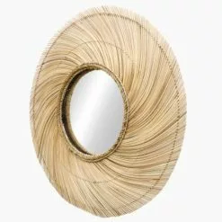 Pyöreä Boho Peili Bambusta 120 Cm -Kaappi | Vitriinikaappi Ale pyorea boho peili bambusta sivulta 1
