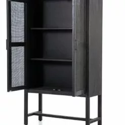 Musta Kaappi Rottinkiovilla Vic 95639 10 Musta Kaappi Rottinkiovilla Vic 95639 -Kaappi | Vitriinikaappi Ale rottinkiovinen kaappi rottinkiovilla musta kaappi kapea kaappi vic by boo