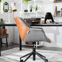 Industrial Työtuoli Doulton Ko -Kaappi | Vitriinikaappi Ale ty tuoli py rill s dett v harmaa konjakki k sinojallinen industrial retro tyylik s tikattu moderni mukava laadukas 15 scaled