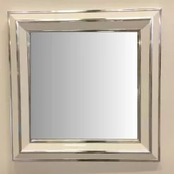 Peili Valko-Hopea 91-1112 Sw-5mf -Kaappi | Vitriinikaappi Ale valkokehyksinen peili hopearaidalla iso peili 91 1112wi 2